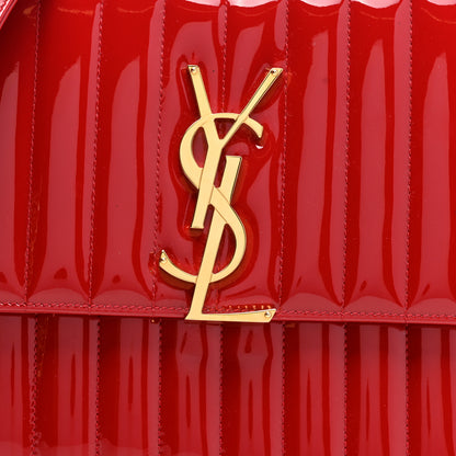 Saint Laurent Patent Matelasse Monogram Large Vicky Chain Bag Rouge Eros 8 of 10