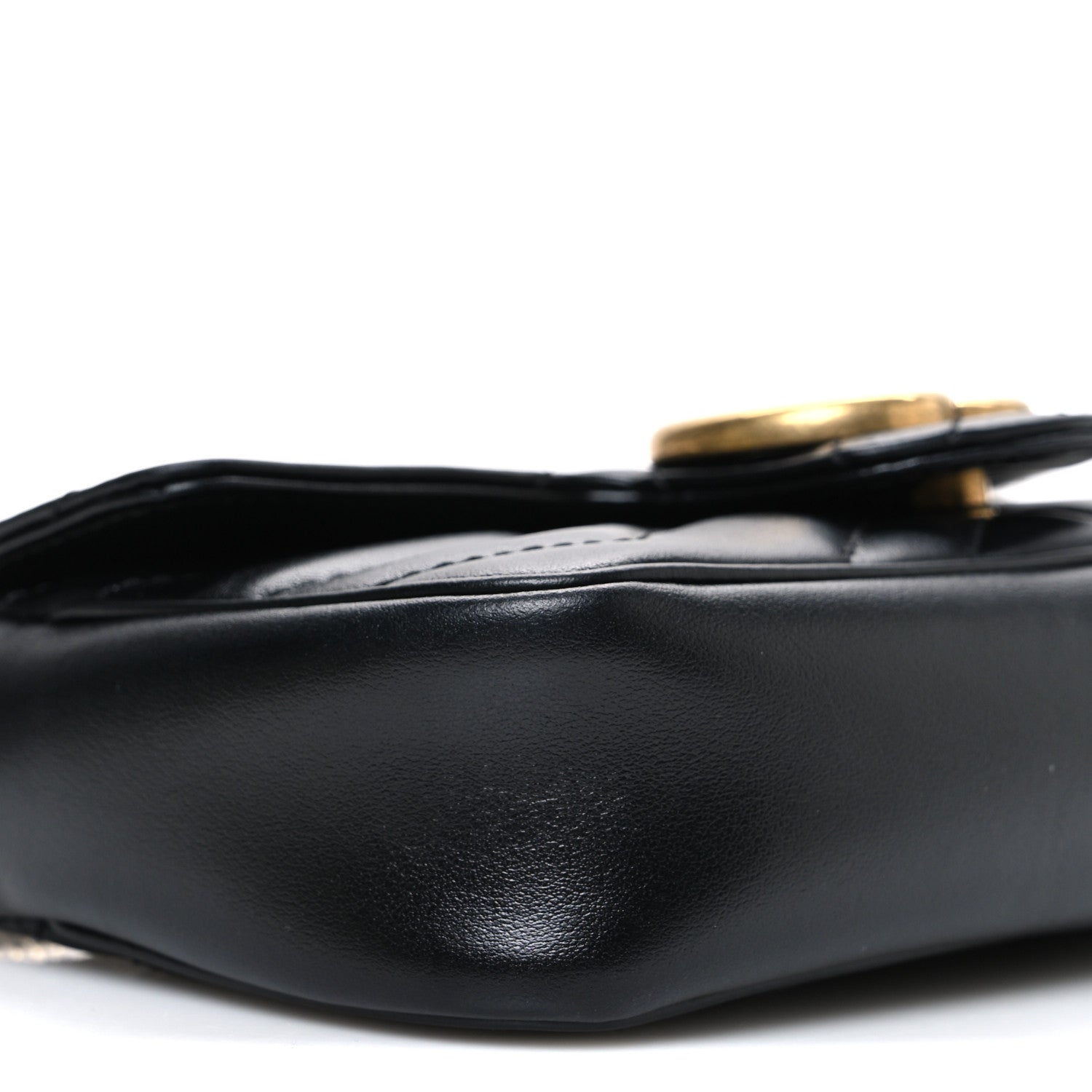Gucci Calfskin Matelasse Super Mini GG Marmont Shoulder Bag Black 9 of 11