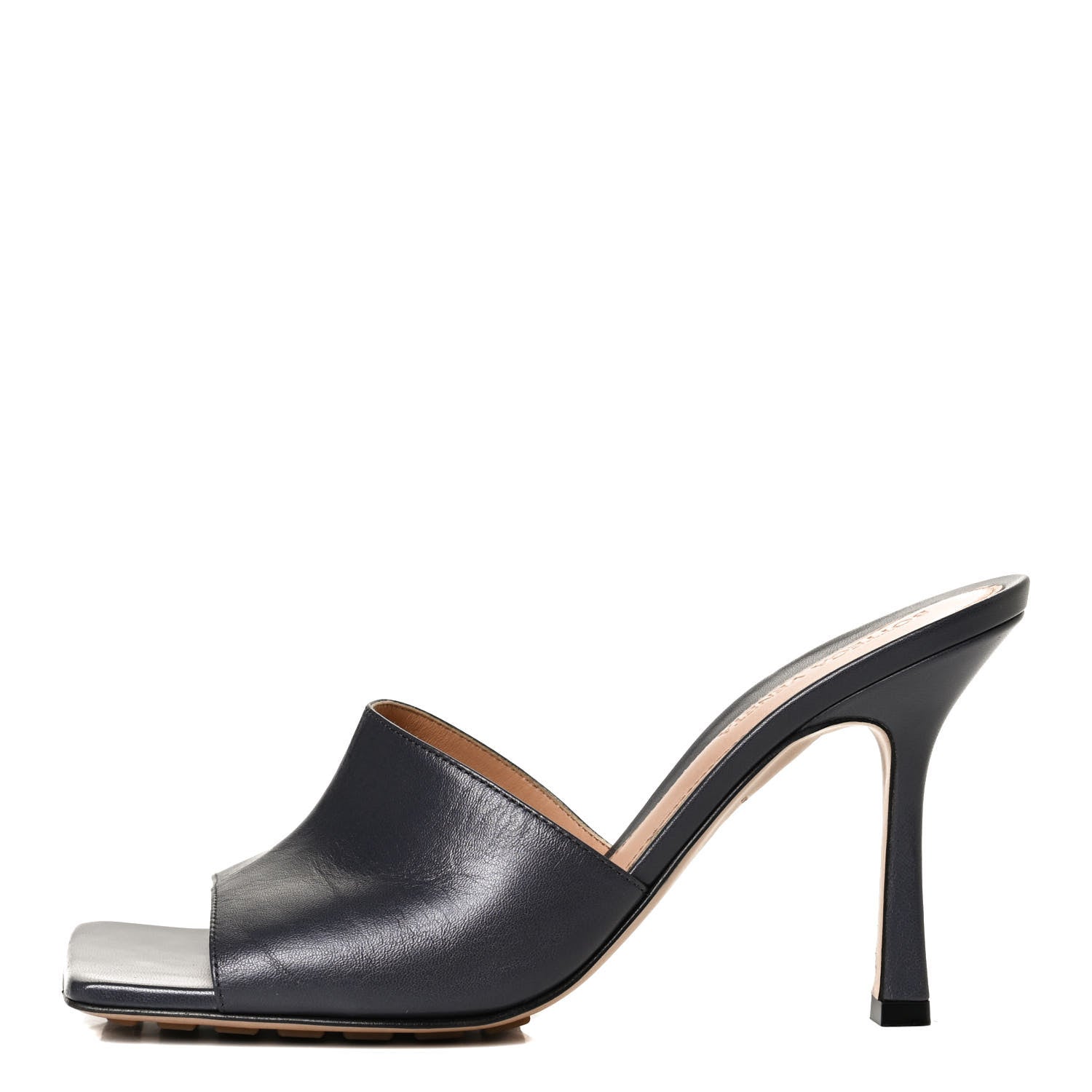 Bottega Veneta Lambskin Stretch Mule Sandals 38.5 Light Graphite 1 of 13