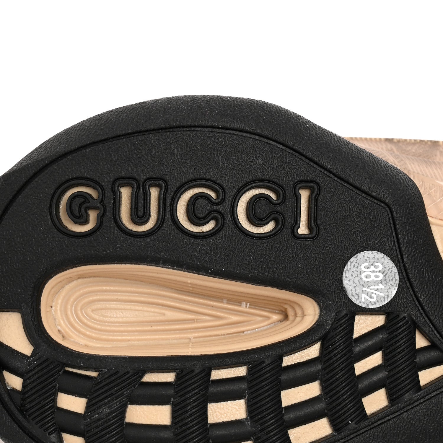 Gucci Ultralight Plume Calfskin Monogram Printed Womens Gucci Run Sneakers 38.5 Beige Ebony 6 of 9