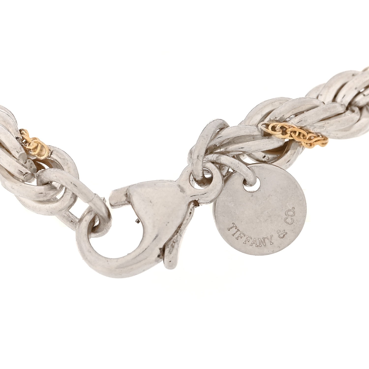 Tiffany Sterling Silver 18K Yellow Gold Rope Chain Bracelet 4 of 4