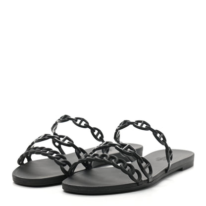 Hermes TPU Rivage Sandals 37 Black 3 of 7