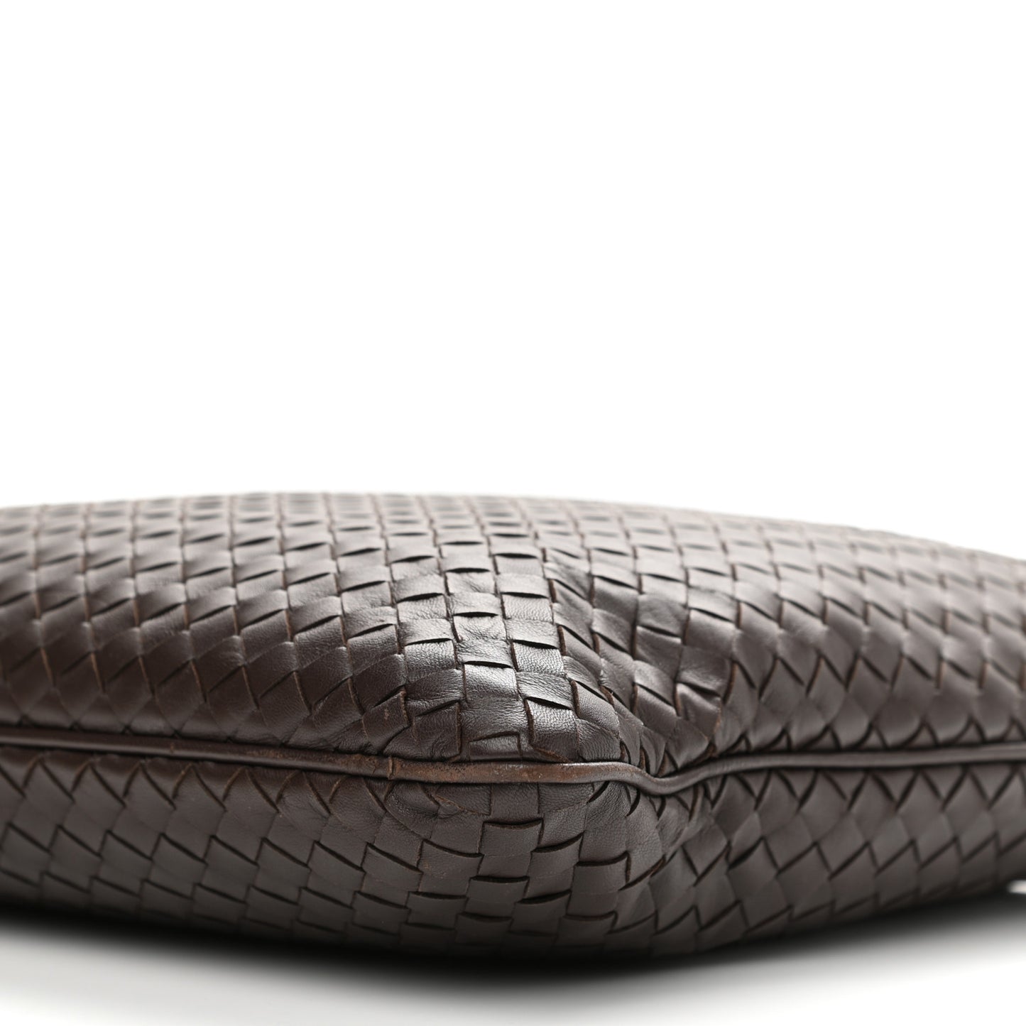 Nappa Intrecciato Flat Shoulder Bag Ebano