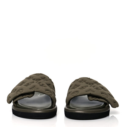 Louis Vuitton Technical Fabric Embossed Monogram Pool Pillow Comfort Mules 40 Khaki 2 of 10