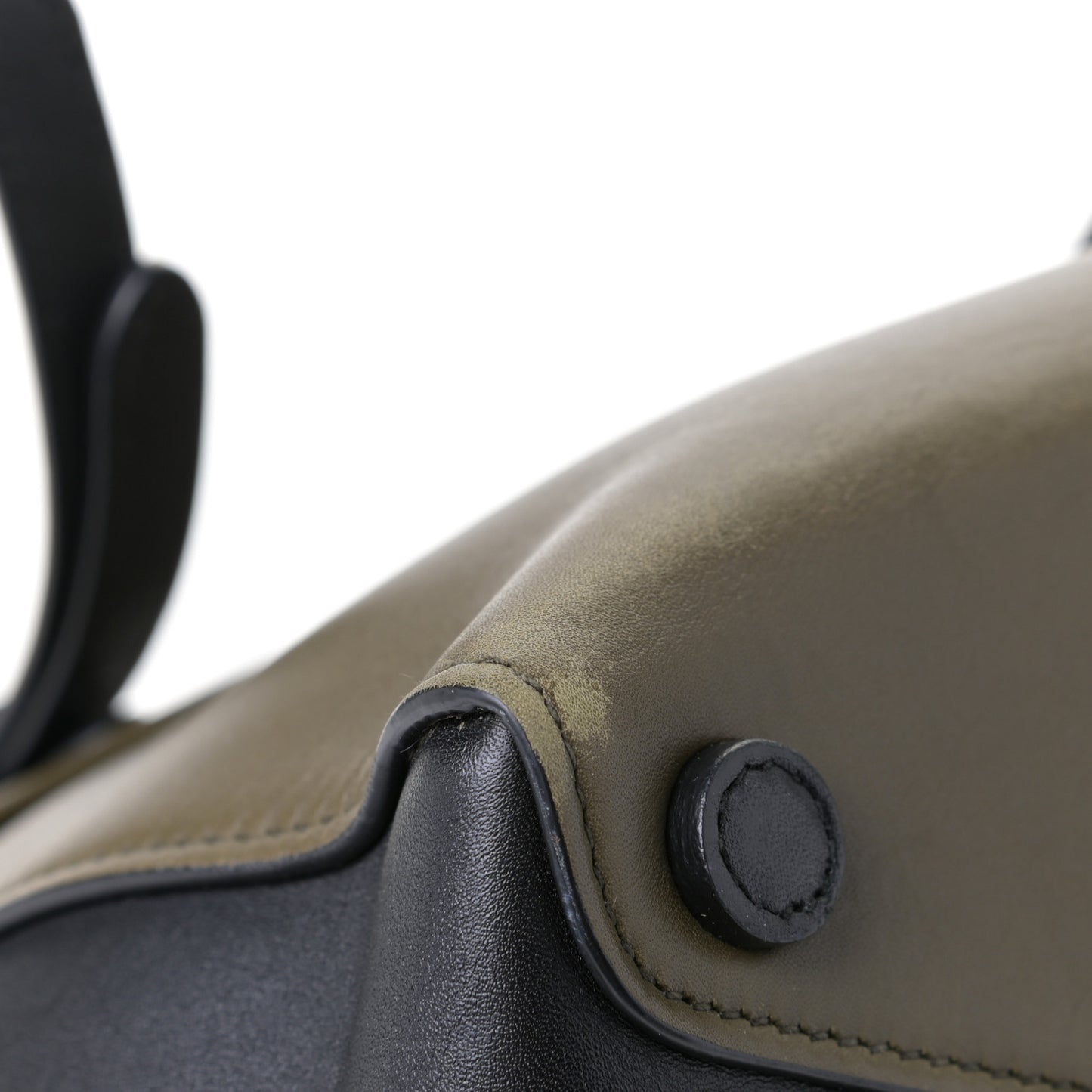 City Calfskin Convertible Top Handle Tote Militare Green Black