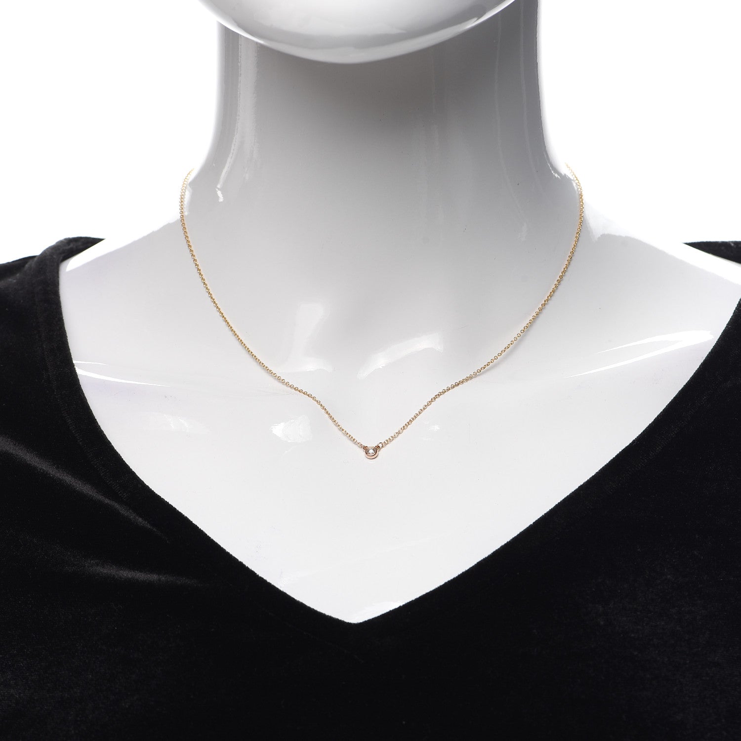 Tiffany 18K Rose Gold Diamond .03ct Elsa Peretti Diamonds by the Yard Pendant Necklace 2 of 6