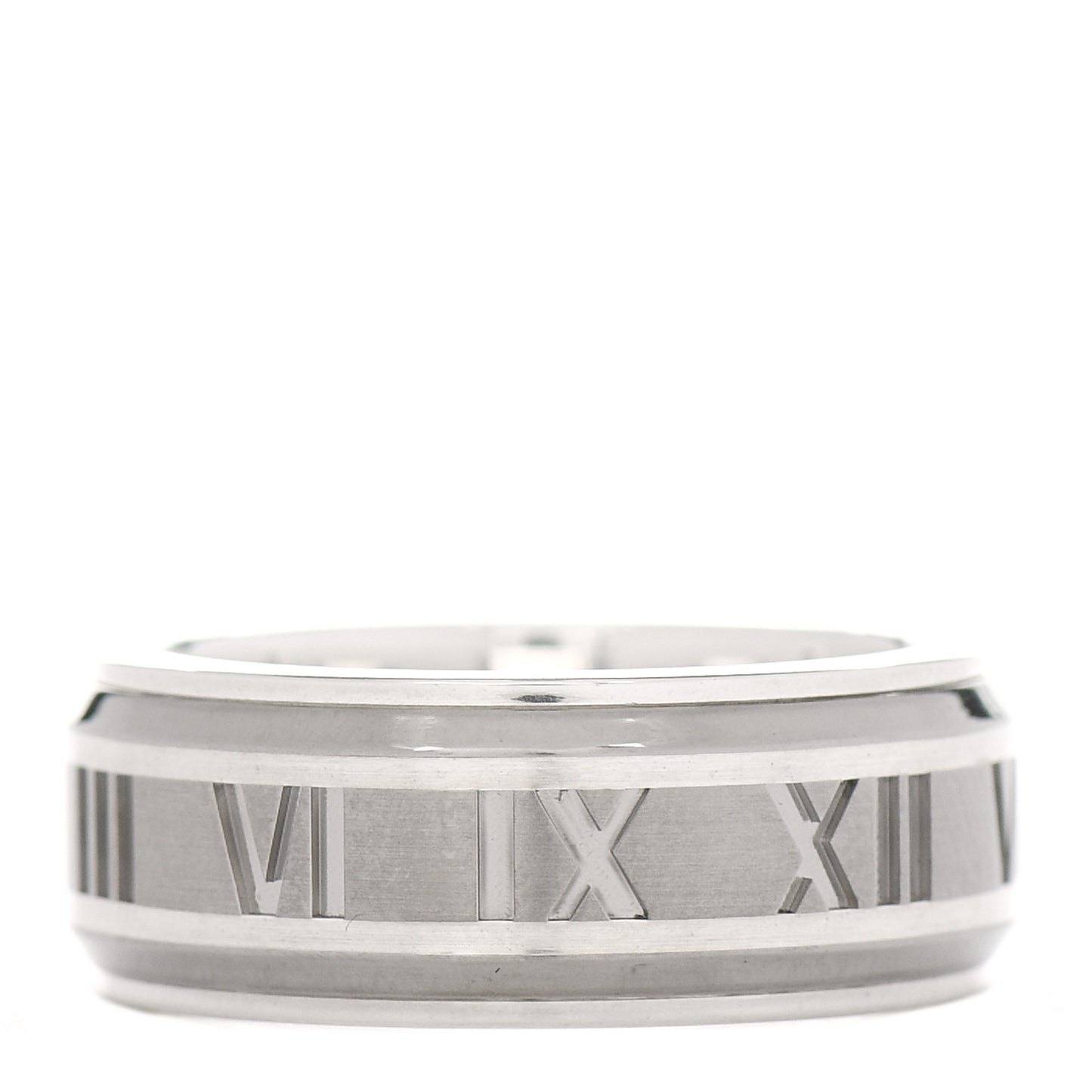 Sterling Silver Titanium Atlas Band Ring 58 8.25