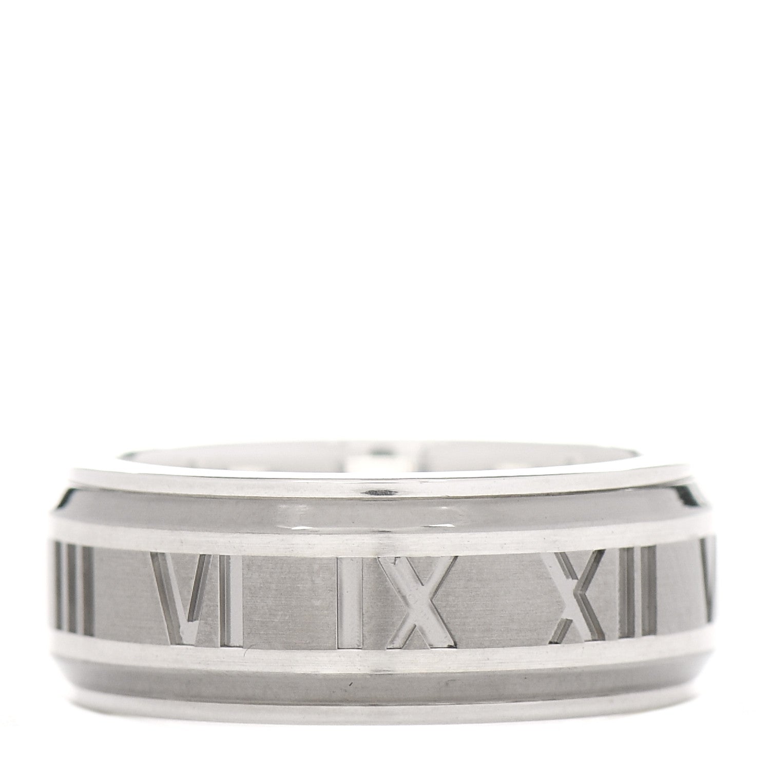 Tiffany Sterling Silver Titanium Atlas Band Ring 58 8.25 3 of 5