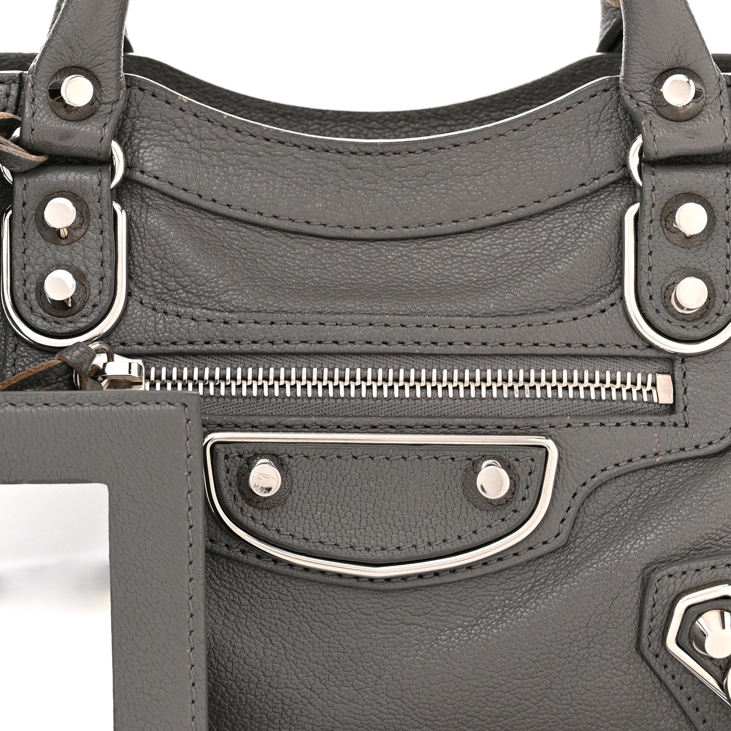 Balenciaga Chevre Silver Metallic Edge Hardware Mini City Gris Acier 8 of 18