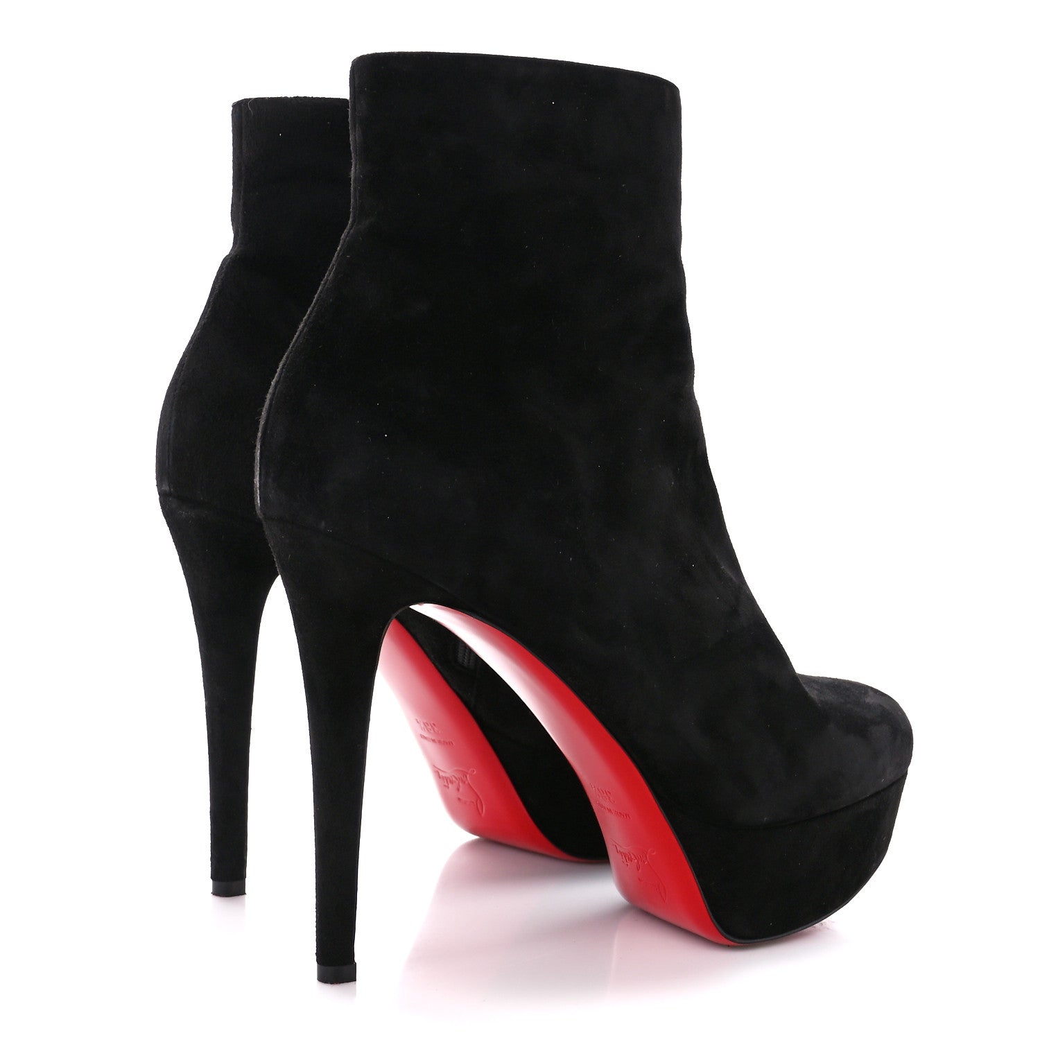 Christian Louboutin Veau Velours Bianca 120 Ankle Booties 38.5 Black 4 of 8