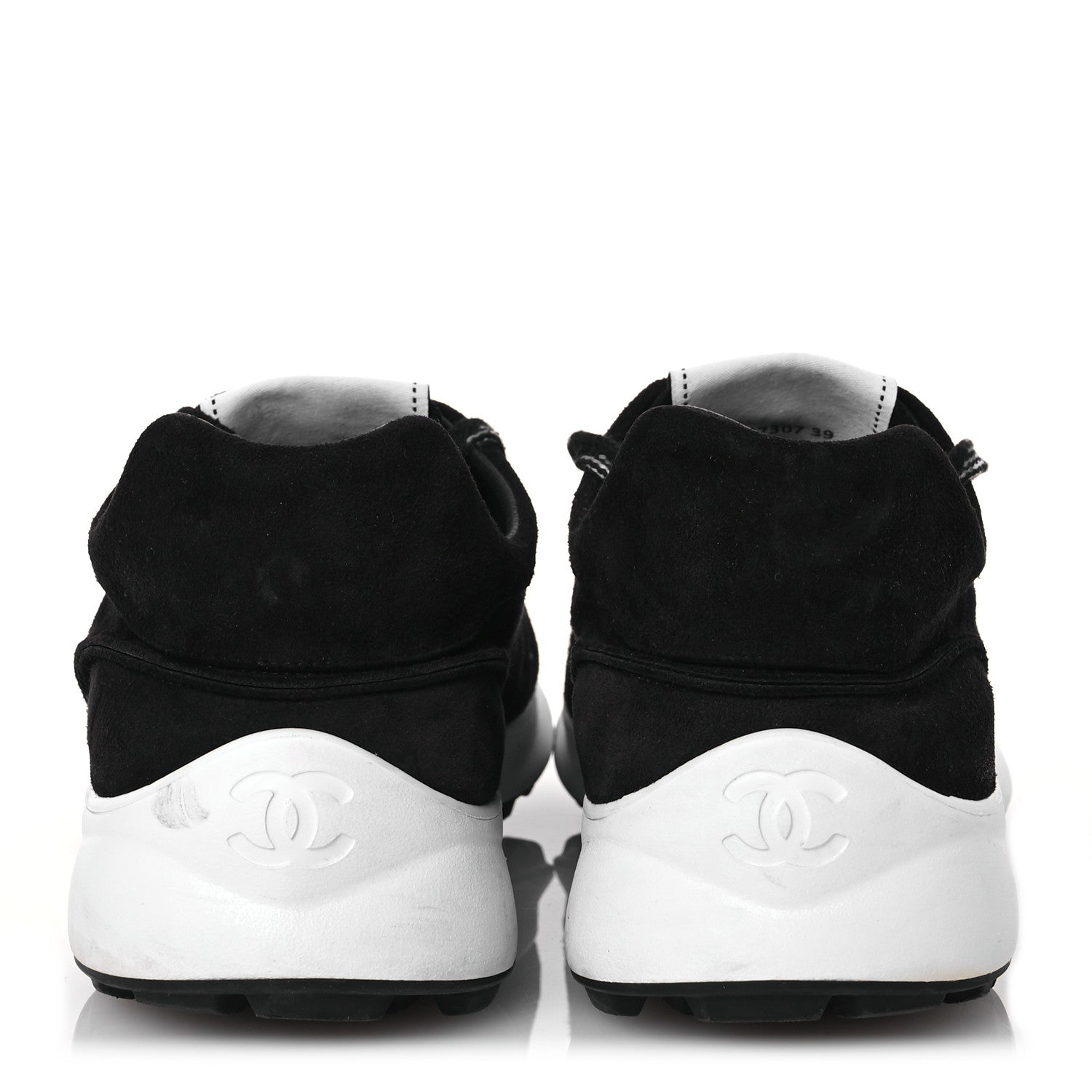 Chanel Suede Goatskin CC Sneakers 39 Black 5 of 15