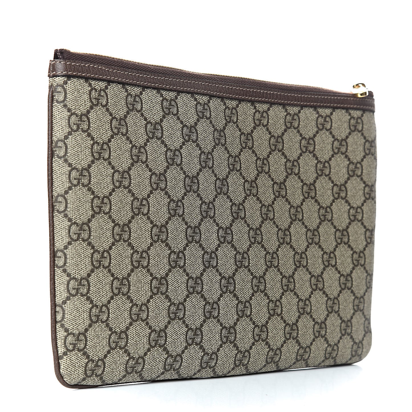 GG Supreme Monogram Large Ophidia Pouch Clutch Brown