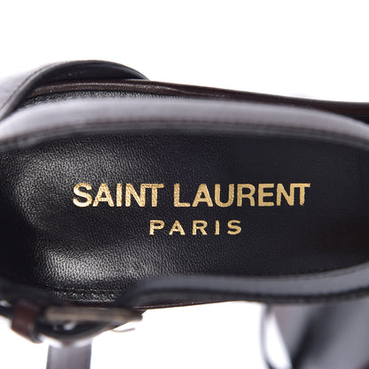 Saint Laurent Calfskin Opyum Sandals 37.5 Brown 6 of 9