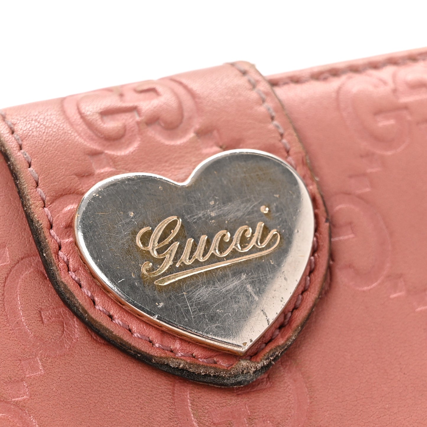 Guccissima Heart Continental Wallet Mauve