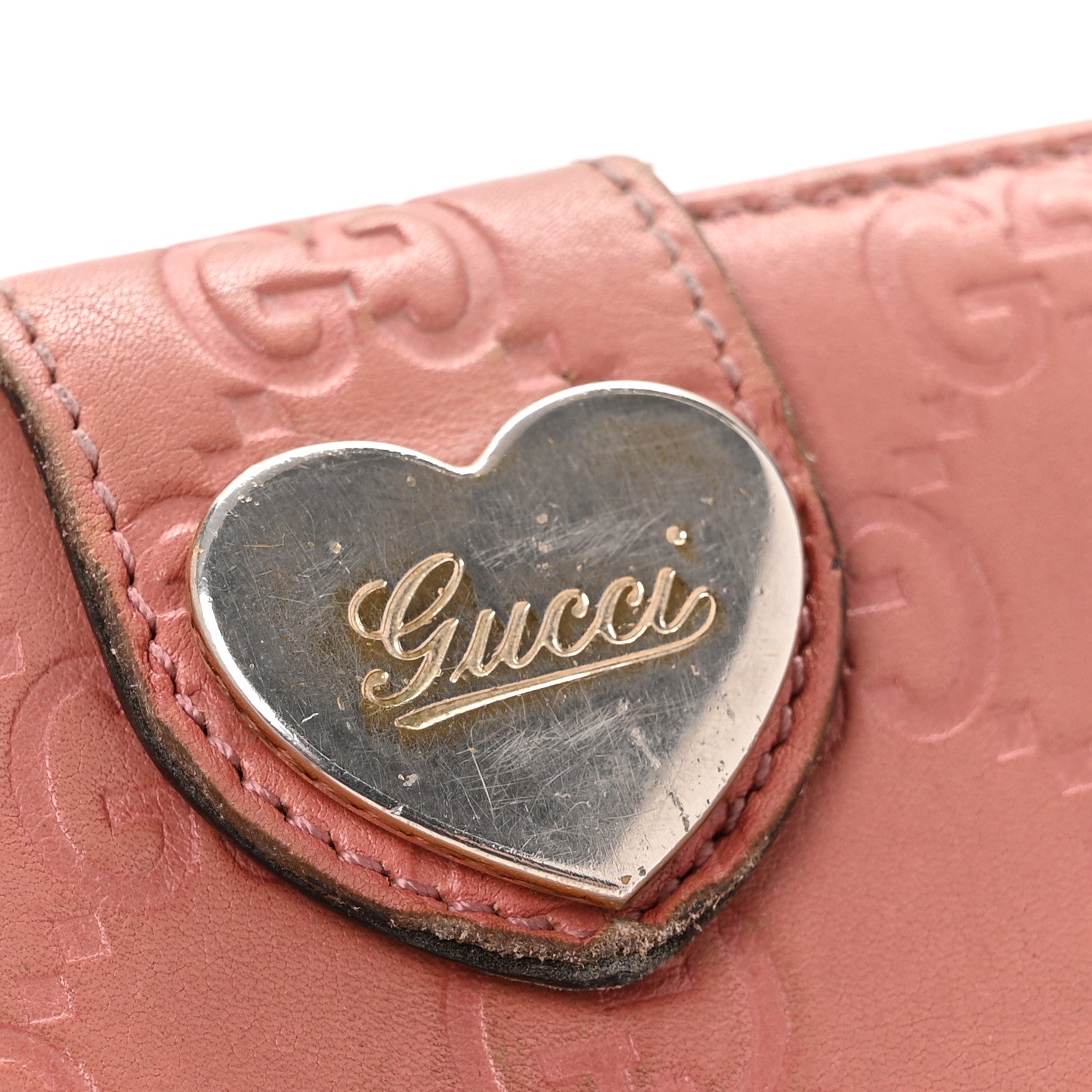 Gucci Guccissima Heart Continental Wallet Mauve 9 of 10