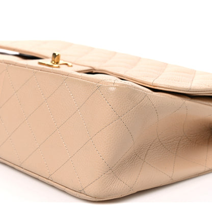 Chanel Caviar Quilted Jumbo Double Flap Beige 10 of 10