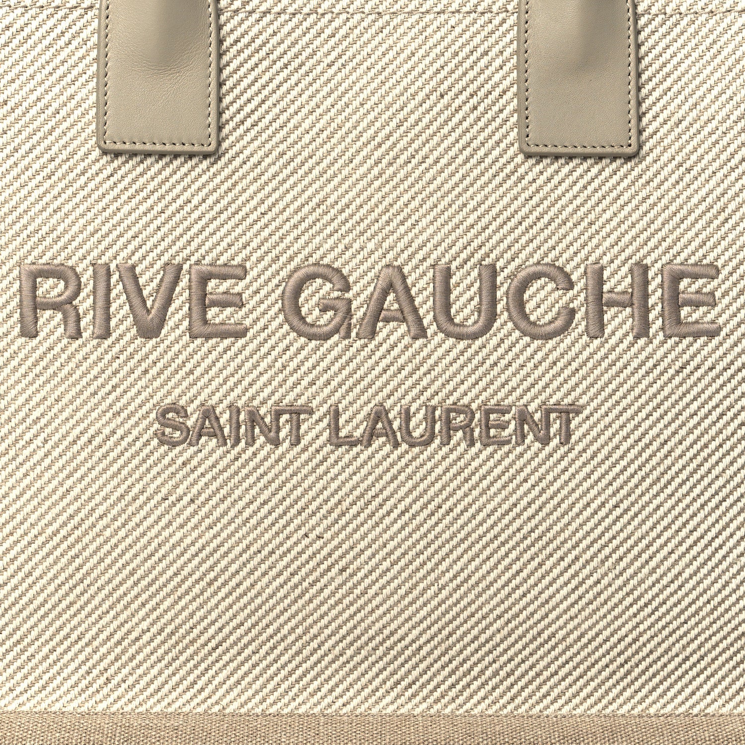 Saint Laurent Linen Calfskin Small Rive Gauche Tote Beige Sea Salt 7 of 9