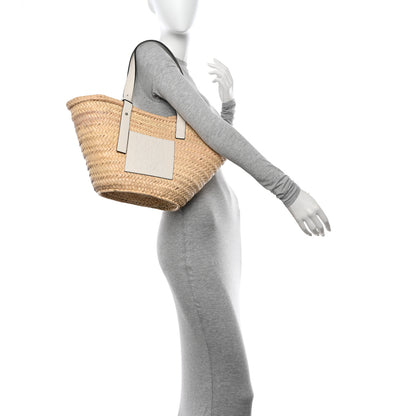 Loewe Raffia Medium Basket Tote Bag Natural White 2 of 10
