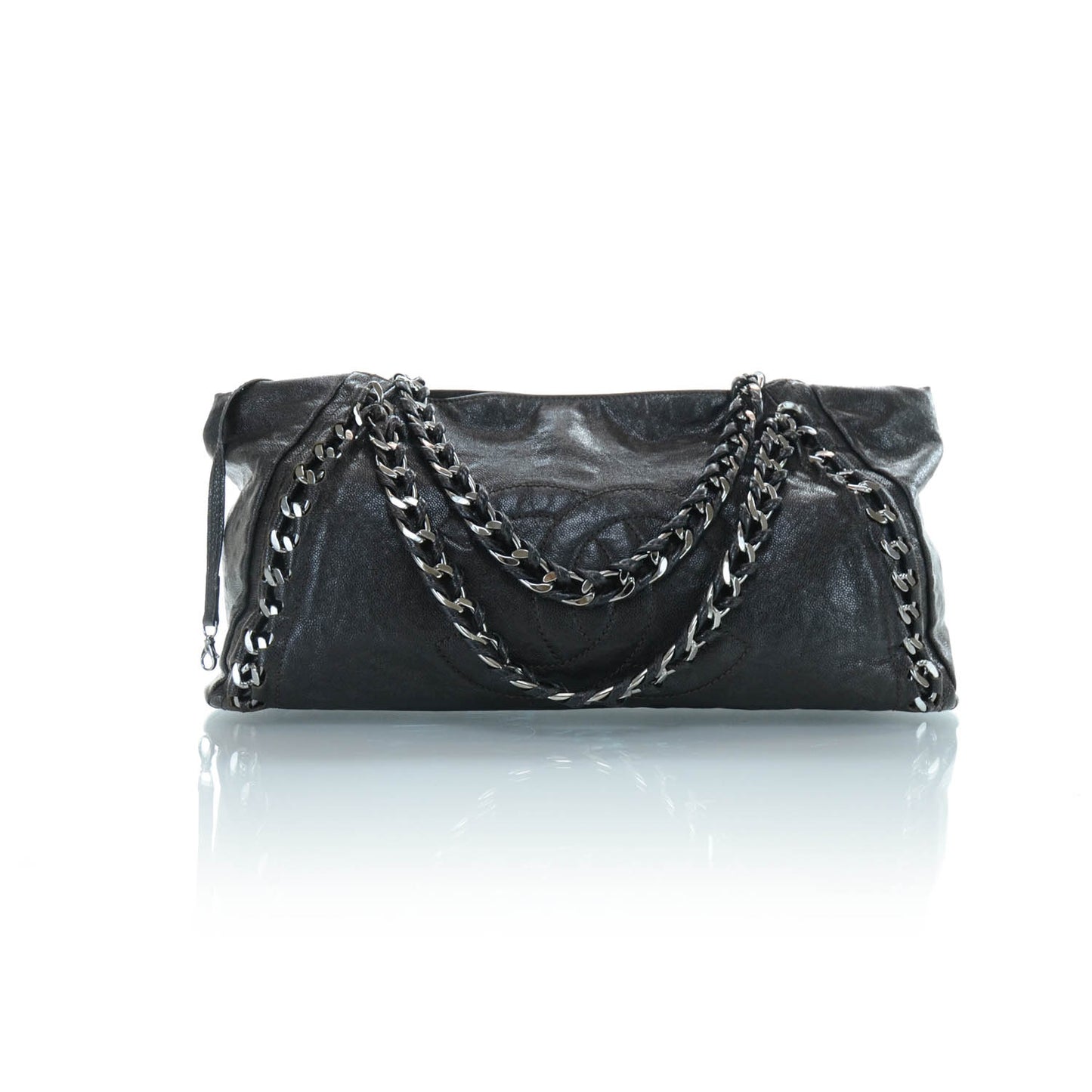 Caviar Modern Chain Tote Dark Brown