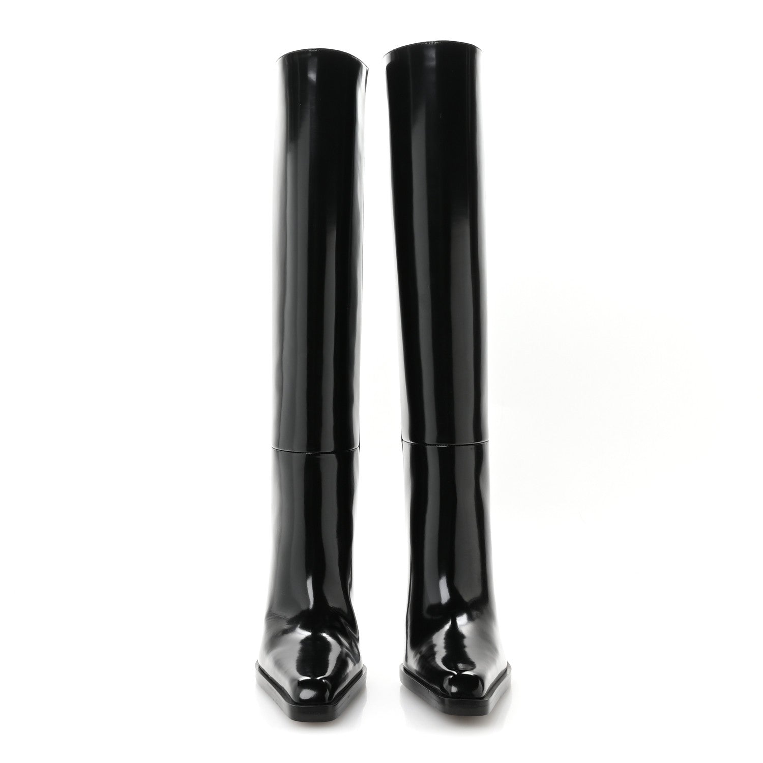 Saint Laurent Vitello Marilyn Nina 95 Knee High Boots 38.5 Black 3 of 10