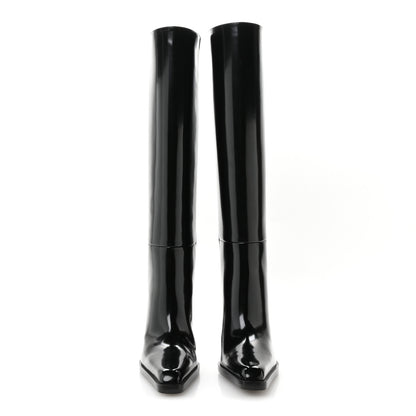 Saint Laurent Vitello Marilyn Nina 95 Knee High Boots 38.5 Black 3 of 10