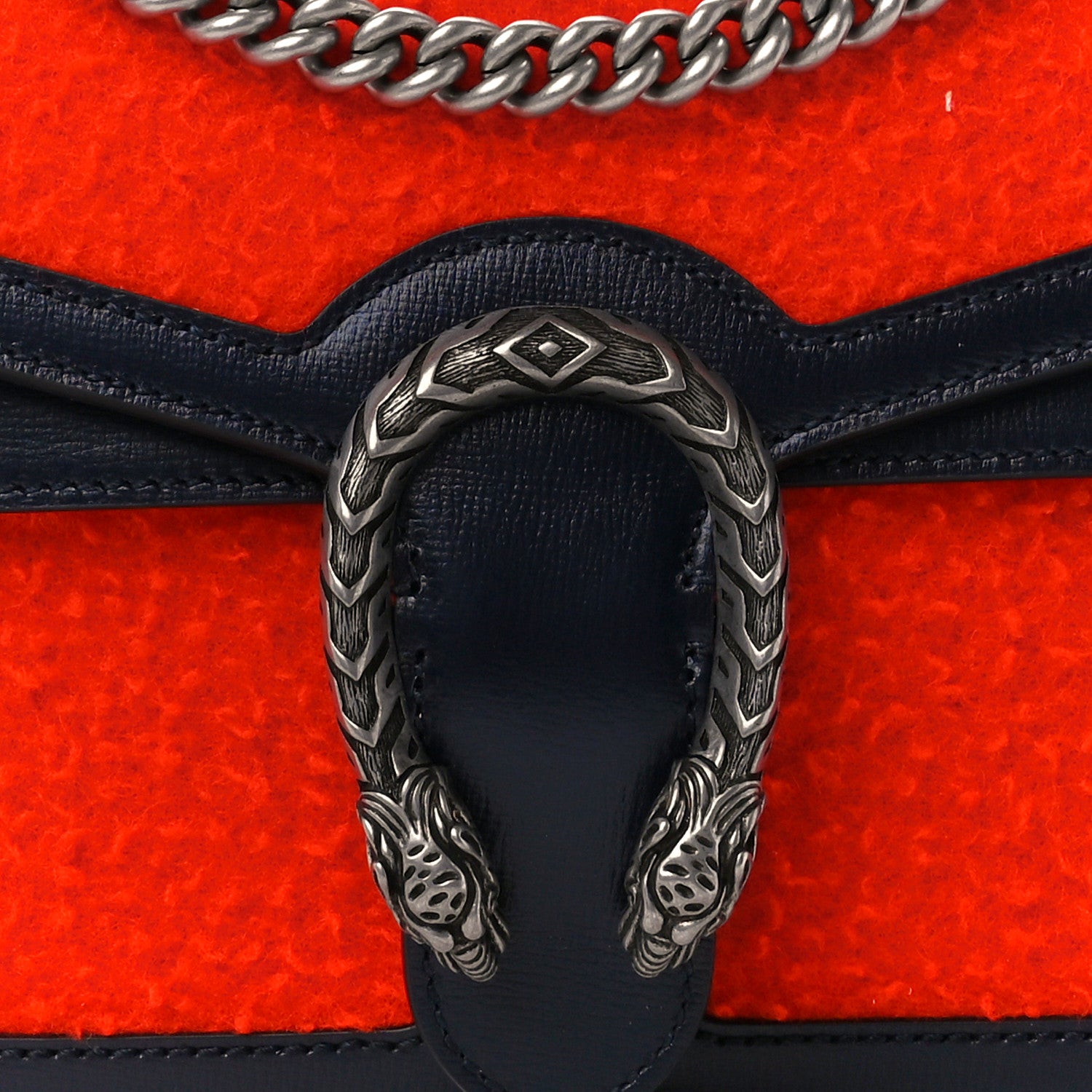 Gucci Casy Wool Azalea Calfskin Small Dionysus Shoulder Bag Bitter Blue 8 of 14