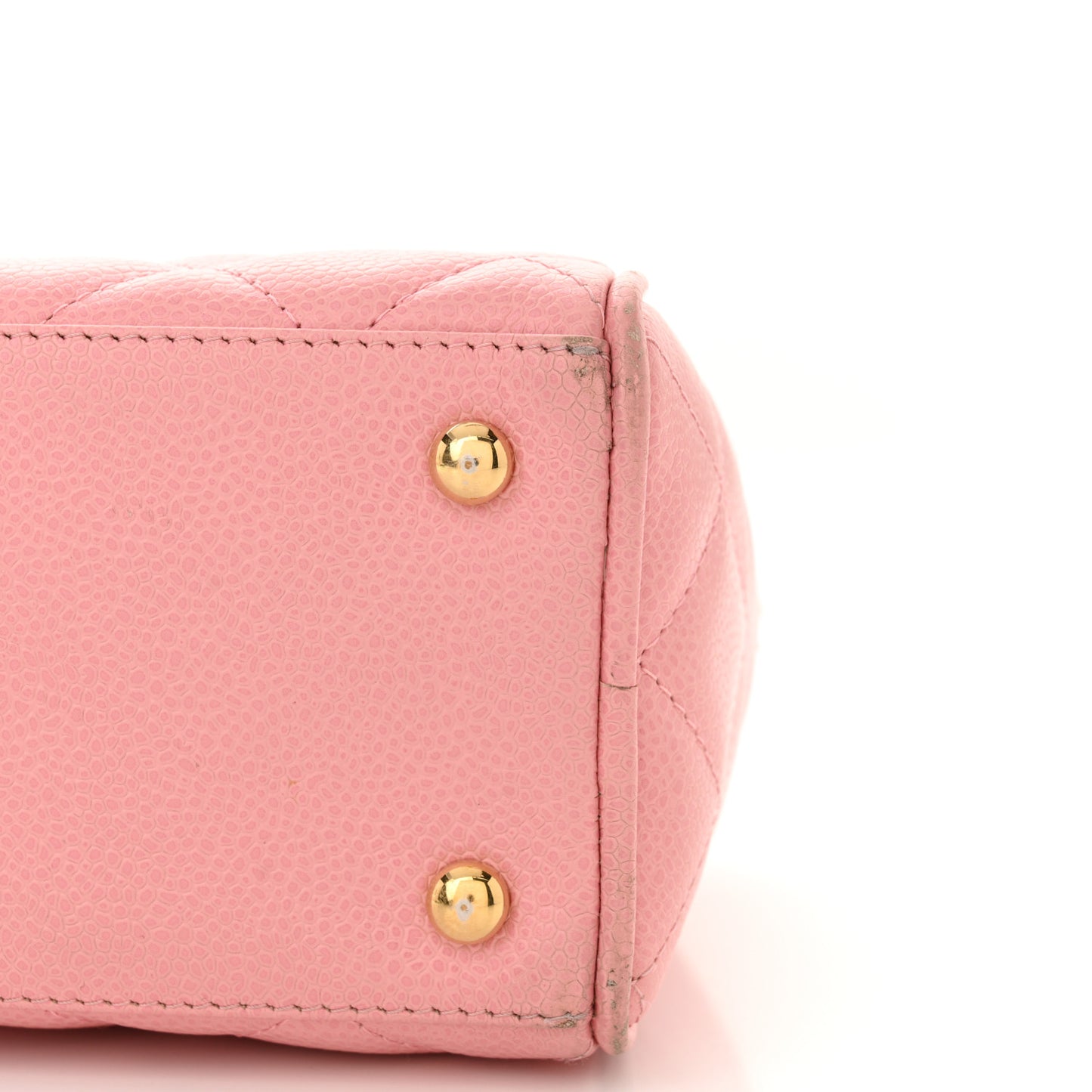 Caviar Quilted Small Bowler Pink