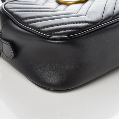 Gucci Calfskin Matelasse Small GG Marmont Chain Shoulder Bag Black 6 of 11