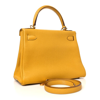 Hermes Togo Kelly Retourne 28 Jaune Ambre 3 of 11