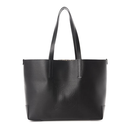 Burberry Calfskin TB Motif Embossed Medium Tote Black 1 of 16
