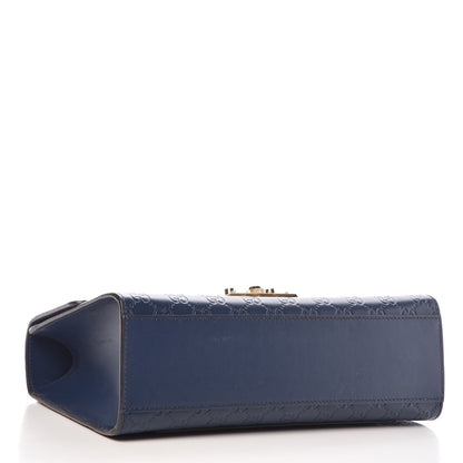 Gucci Guccissima Medium Padlock Shoulder Bag Blue Agata 4 of 18