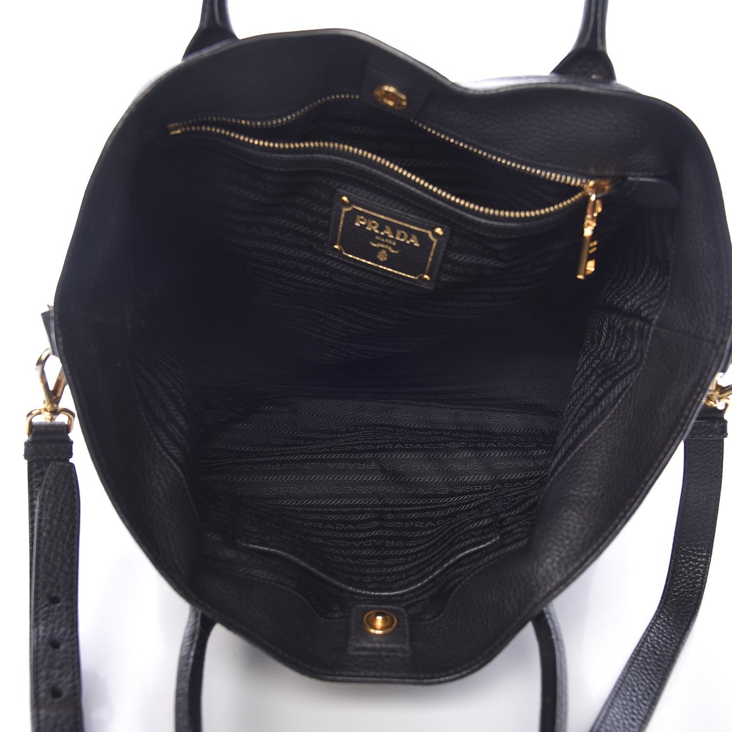 Prada Vitello Daino Tote Black 6 of 24