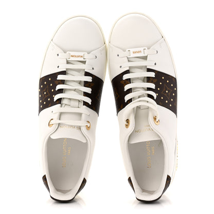 Louis Vuitton Calfskin Monogram Stud Front Row Sneaker 39 White 5 of 11