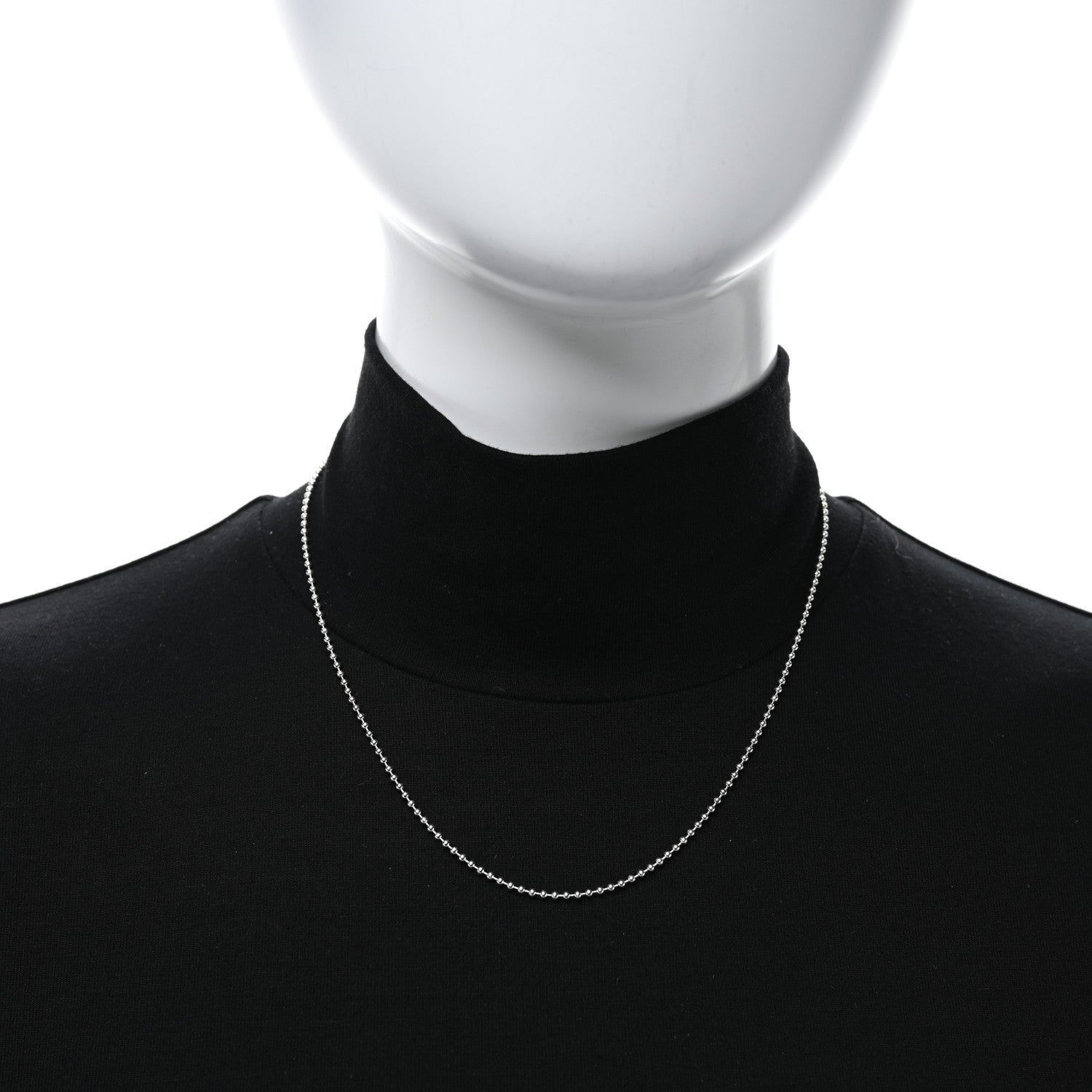 Tiffany Sterling Silver 2.5mm Bead Chain Necklace 16" 3 of 4