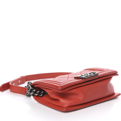 Chanel Calfskin Double Stitch Small Boy Flap Red 4 of 12