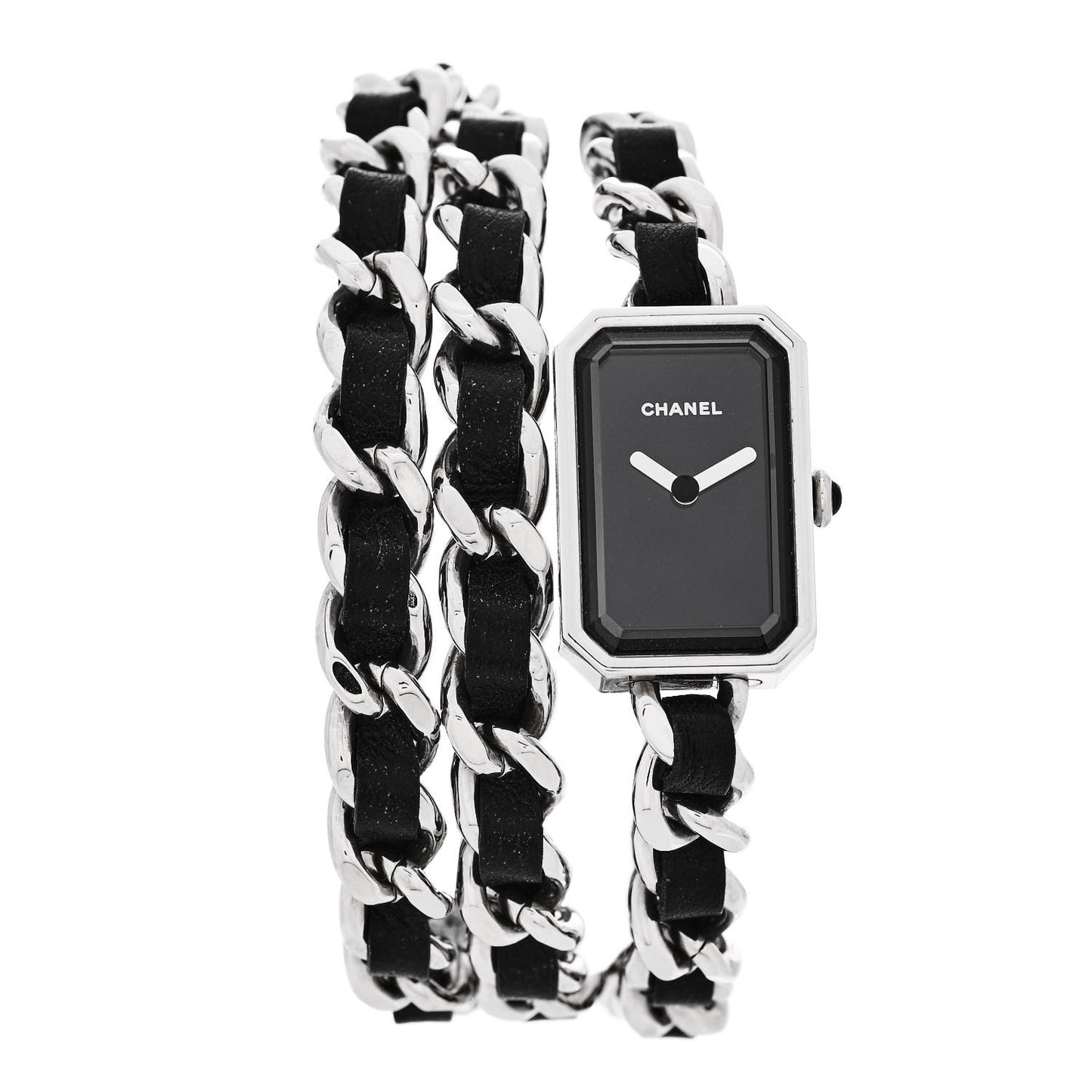 Stainless Steel Lambskin 16mm Premiere Rock Triple Row Quartz Watch Black