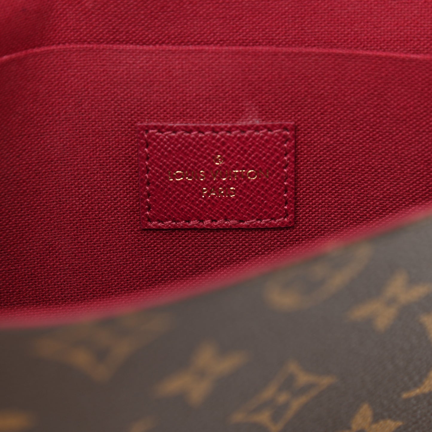 Monogram Pochette Felicie Chain Wallet Fuchsia
