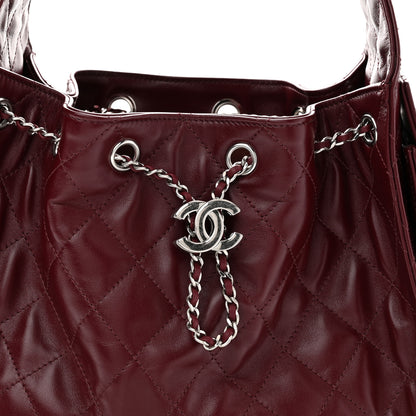 Chanel Shiny Calfskin Quilted Small Chanel 25 Handbag Burgundy 8 of 11
