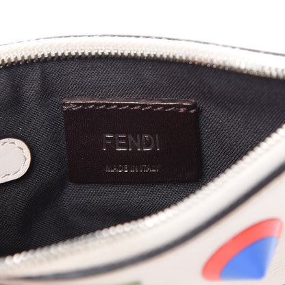 Fendi Vitello Dolce Studded Large Coin Pouch Key Case Camelia Multicolor 5 of 6