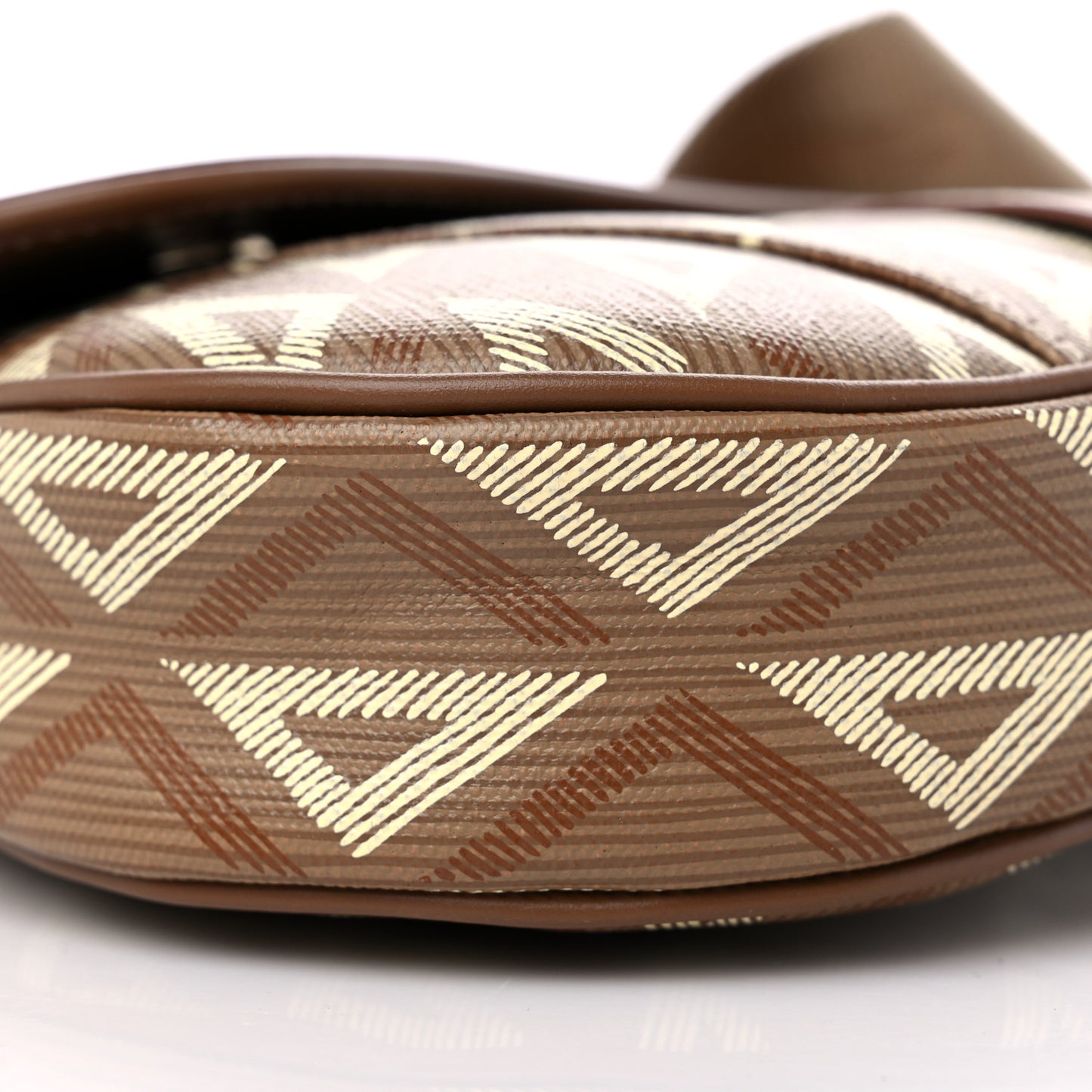 Coated Canvas CD Diamond Printed Mens Saddle Bag Coffee