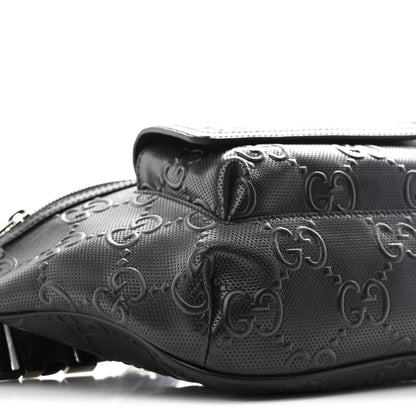 Gucci Calfskin GG Tennis Embossed Pocket Belt Bag Black 9 of 10