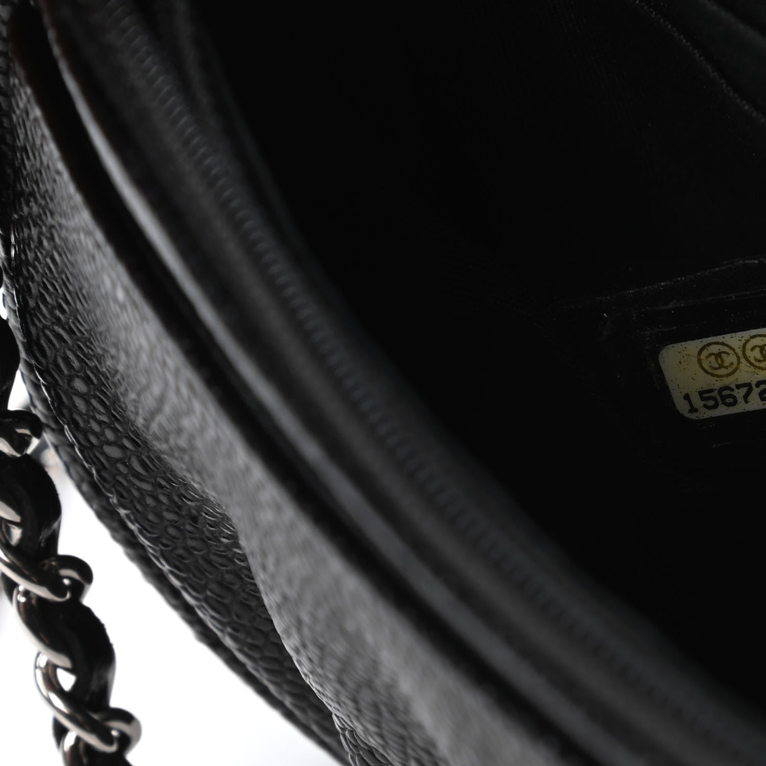 Chanel Caviar Half Moon Wallet On Chain WOC Black 9 of 11