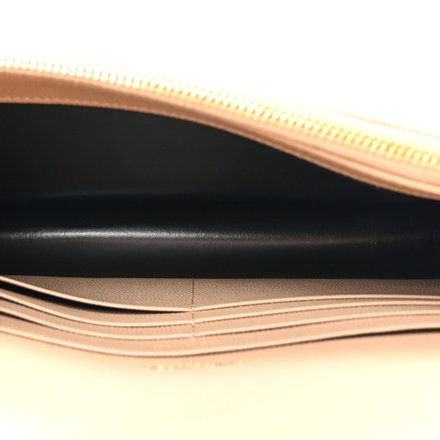 Grain De Poudre Matelasse Chevron Monogram Envelope Chain Wallet Dark Beige