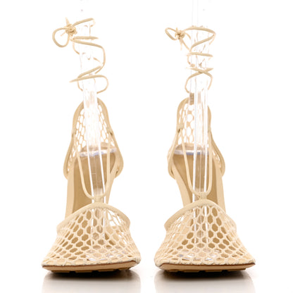 Bottega Veneta Mesh Nappa Stretch Ankle Tie Sandals 40 Toile 2 of 8