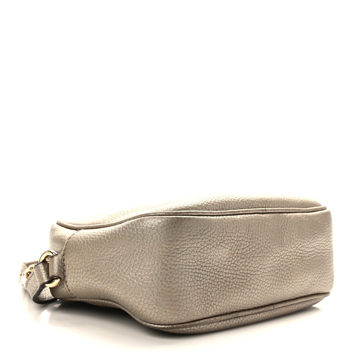 Gucci Metallic Pebbled Calfskin Small Soho Disco Bag Golden Beige 3 of 10