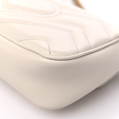Gucci Calfskin Matelasse Super Mini GG Marmont Shoulder Bag White 11 of 11