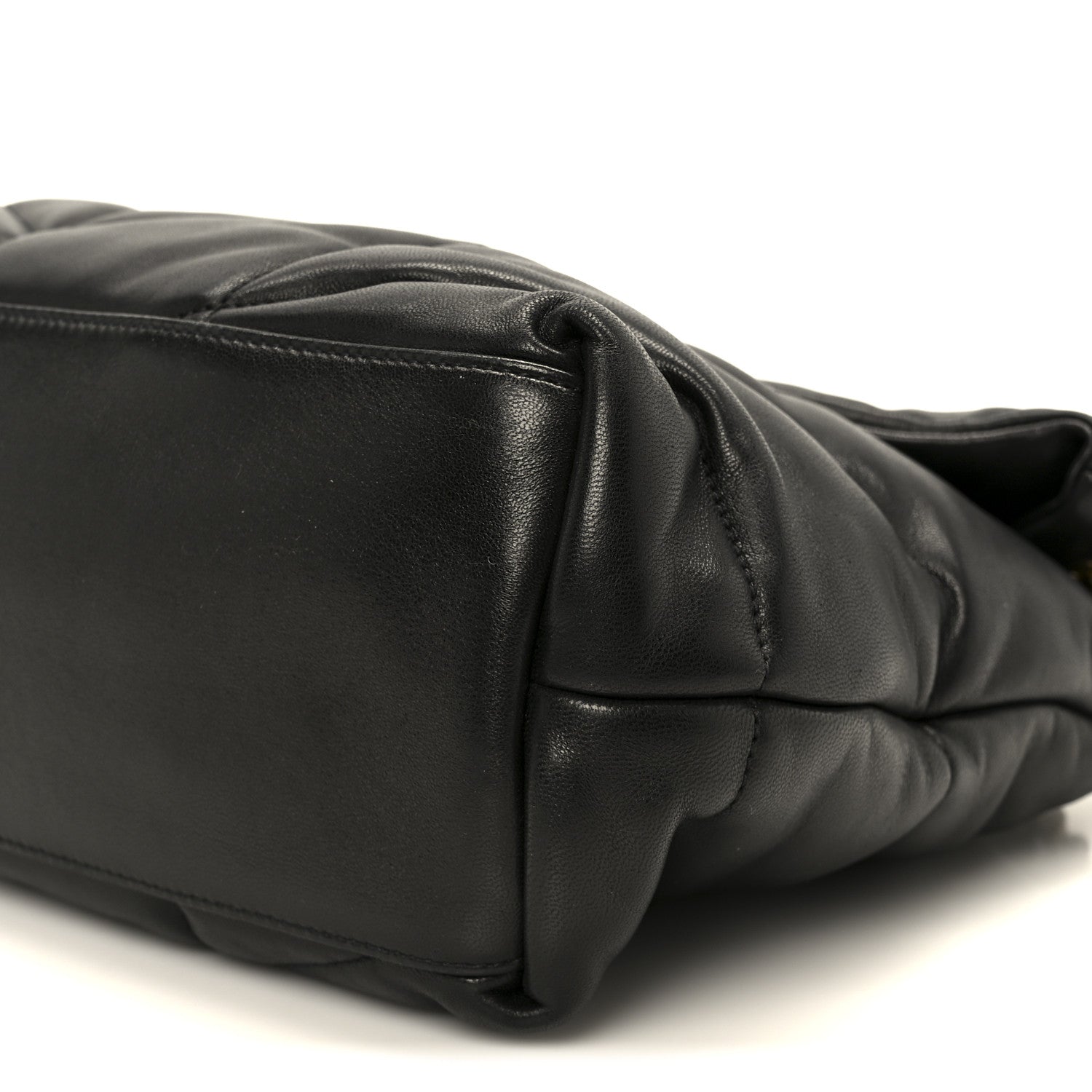 Saint Laurent Lambskin Quilted Medium Loulou Puffer Monogram Chain Satchel Black 11 of 11