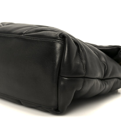 Saint Laurent Lambskin Quilted Medium Loulou Puffer Monogram Chain Satchel Black 11 of 11