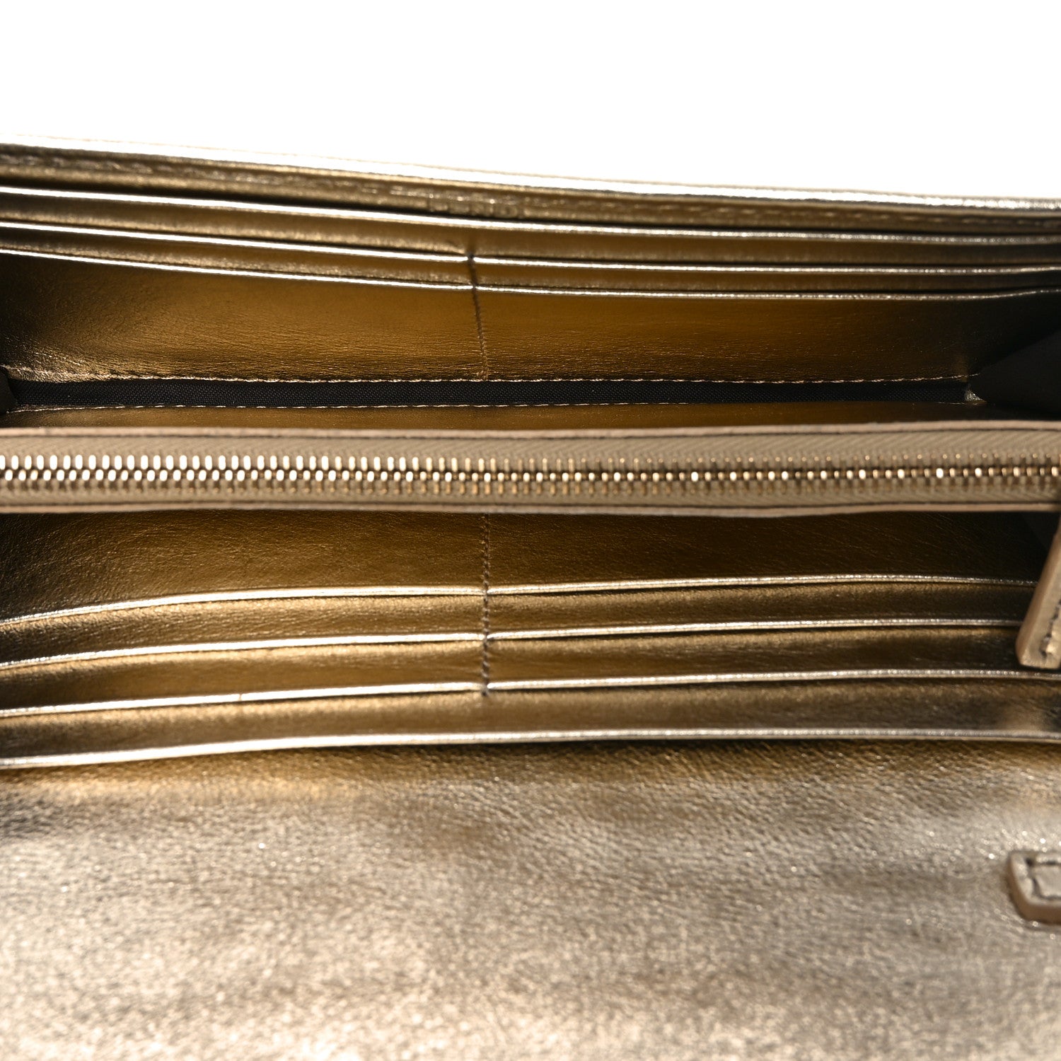 Fendi Vitello Catalan Mirror FF 1974 Embossed Continental Wallet on Chain Orochiaro 5 of 9