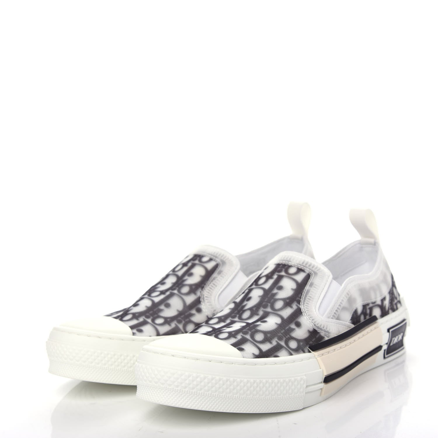 Christian Dior Technical Canvas Oblique Mens B23 Slip On Sneakers 38 Black White 3 of 11